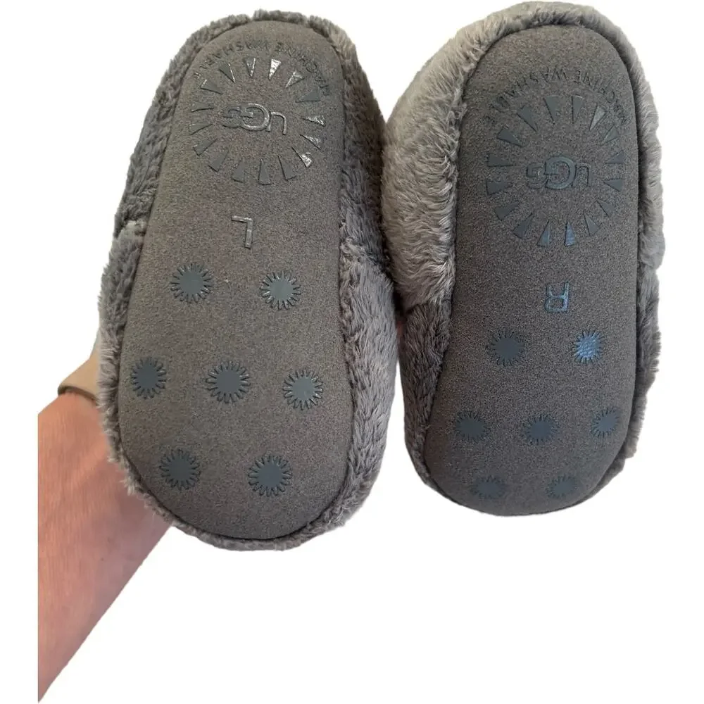 NWOT Infant Plush Ugg No Tie Booties GRAY size 4/5